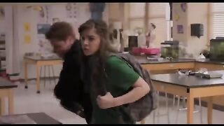 The school bully tries to spank her cheeks, unaware that she's an undercover secret agent