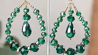 #DIY Jewelry, Handmade Crystal Beaded Earrings - ????????????????????????.