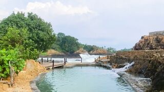 The swimming pool above the sea is only available at Marina Beach, South Lampung