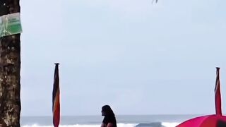 Take a walk along the beach using a motorbike