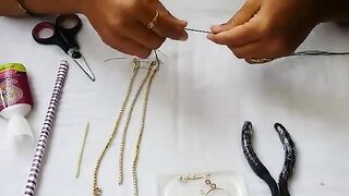 ##????????#✨✨✨#making of ring model silk thread jhumkas with pearl video #tutorials.