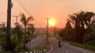 Enjoying the beauty of the sunset in my village