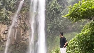 The charm of the Samantung waterfall in West Lampung