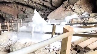 crystal ice rocks in the cave