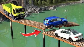 Cars vs CONCRETE PIPE! (This Bridge is DESTROYED!)