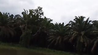 when the weather is cloudy on a river in Indonesia