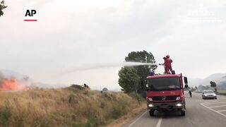 Albanian authorities continue to battle wildfires.