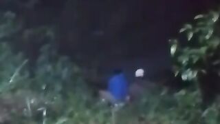 fishing at night in indonesian lake