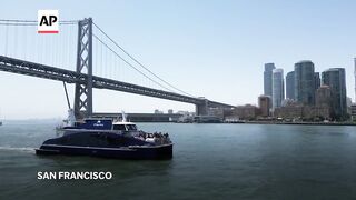 Hydrogen-powered ferry to offer free rides on San Francisco Bay.