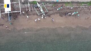 Rice for rubbish_ beach plastic exchanged for food.