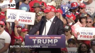 Trump whisked off stage after apparent gun shots at Pennsylvania rally.