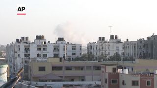 Smoke seen rising over Khan Younis from the direction of Rafah.