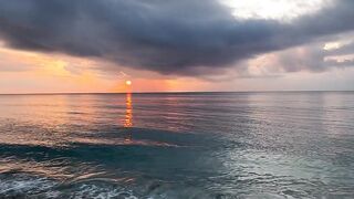 The beauty of the beach in the afternoon when the sun is setting
