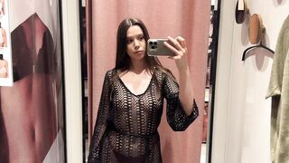 Dressing Room Try-On_ Transparent Top Review _ Elegant and Bold Look