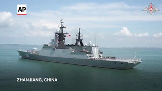 Two Russian warships arrive in southern China for naval drills.