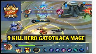 BUILD AND EMBLEM HERO GATOTKACA MAGE NEW META : 9 KILL AND MVP