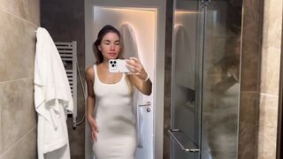 Transparent Clothes Haul Dry vs Wet _ Try on Haul_miny white dress
