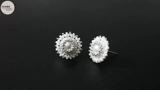 ##✨✨✨????????????How to make earrings. Beaded stud earrings. Jewelry making.