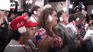 Trump supporters wear bandage on ear 'in solidarity' at RNC.