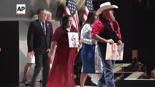 Famlies of 13 service members killed during Afghanistan withdrawal appear at convention.