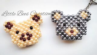 #????????????????Beaded Teddy bear | Pearl beaded teddy keychain | Beads craft ideas........