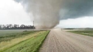 Tornado in the state of North Dakota, USA. July 13, 2024.