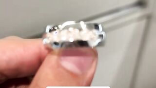 Men's Solid 14k White Gold & Natural Diamond Wedding Band