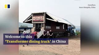 ‘Transformer truck’ in China turns into lavish dining hall in minutes.