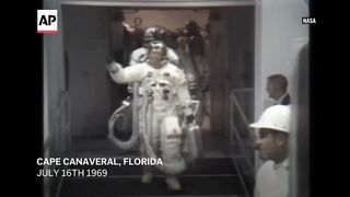 WATCH_ Footage from the 1969 Apollo 11 moon landing.