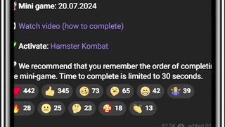 We recommend that you remember the order of completing the mini-game HAMSTER KOMBAT Quick Guide20.07