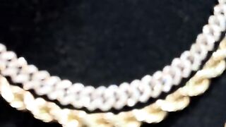 Natural Diamond & Solid Gold 18 Inches Cuban Link Chain