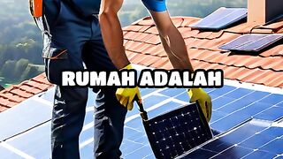 panel surya di atap rumah
