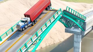 Cars vs Bascule Bridge, Lava Pit & Ledges ▶️ BeamNG Drive