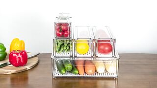 Pomeat 10 Pack Fridge Organizer, Stackable Refrigerator Organizer
