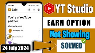YouTube is Not Showing Earning in YouTube Studio