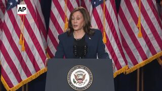Kamala Harris draws contrast with Trump in first campaign rally.