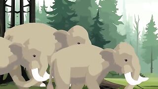 Asiatic Elephant vs Rhino Jungle Fight Club [S1] Animal Animation.