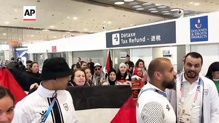 WATCH_ Palestinian Olympics team met with cheers in Paris.
