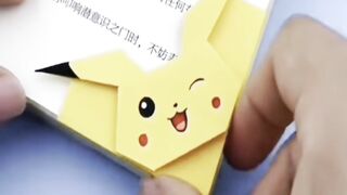 Cute Pikachu Corner Bookmark #papercraftbutterfly #diy