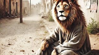 Poor lion become famous