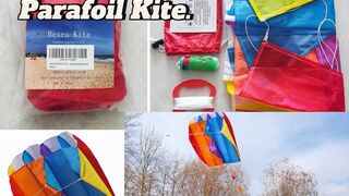 Besra Colorful Parafoil Kite with Long Tail