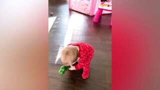Funny Moments of Baby Exercising with Daddy