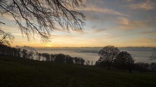 sunrise over a mountain range