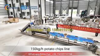 150kg/h fully automatic potato chips production line sweet potato and cassava crisp chips line