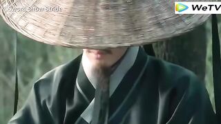 Kung Fu master defeats 5 top experts with a bamboo hat, but is defeated by a girl with one move.
