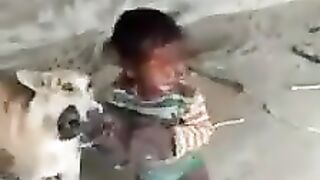 Boy and dog