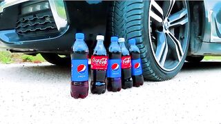 Crushing crunchy and soft things by car! TRY CAR vs PEPSI and COCA COLA