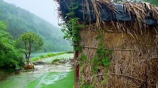 Raining in Mountain and lake