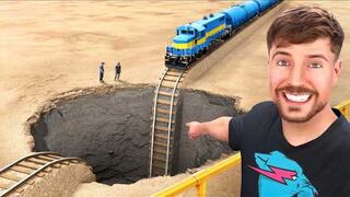 Train against giant hole
