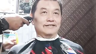 At the barber shop